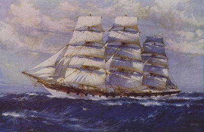 Veleiro Taranaki (cor litho) de Jack (after) Spurling