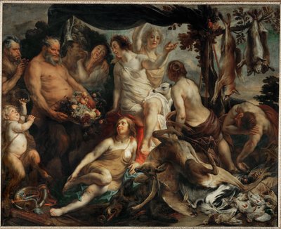 Le repos de Diane chasseresse - Diana descansa depois da caçada ... de Jacob (studio of) Jordaens