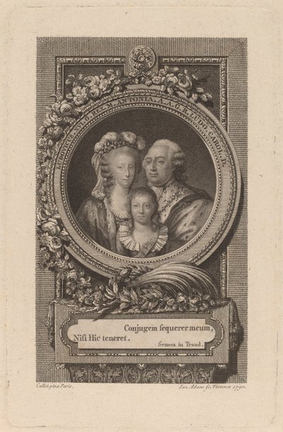 Luís XVI, Maria Antonieta e Luís Carlos, 1793. de Jacob Adam