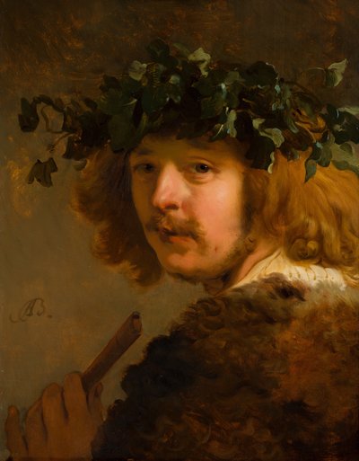 Auto-retrato de pastor com flauta, ca 1637. de Jacob Adriaensz. Backer