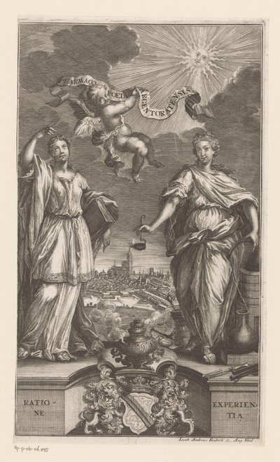 Alegoria da medicina em Estrasburgo
Pharmacopoeia Argentoratensis (título sobre o objecto) de Jacob Andreas Fridrich (I)