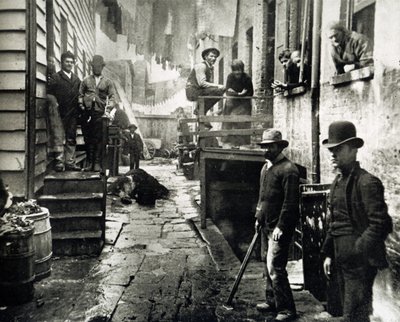 Vista, de, pequeno, itália, rua amora, nova iorque, eua, c.1890 de Jacob August Riis