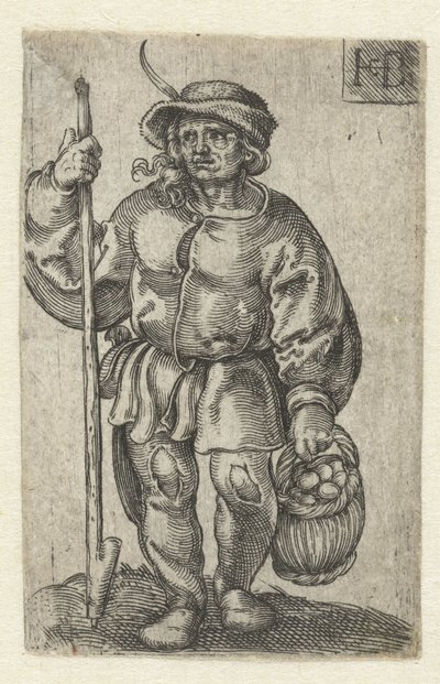 Agricultor com uma cesta de ovos de Jacob Binck