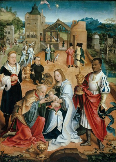 A Adoração dos Magos Painel Central do Tríptico, século XVI de Jacob Claesz. van Utrecht