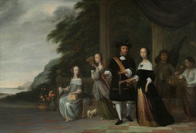 Pieter Cnoll, Cornelia van Nijenrode, as suas Filhas e Dois Servos Escravos
Pieter Cnoll e Cornelia van Nijenrode, as suas duas filhas Catharina e Hester, a Surapati escravizada e uma mulher escravizada de Jacob Coeman