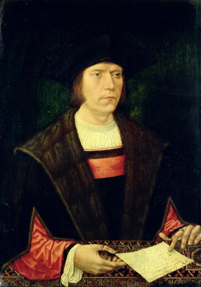 Retrato de um homem com uma carta, 1515-20 de Jacob Cornelisz van Oostsanen