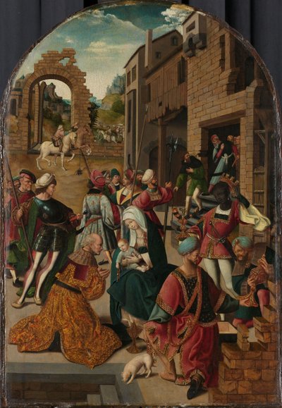 A Adoração dos Reis Magos, c.1510 (óleo sobre painel) de Jacob Cornelisz van Oostsanen