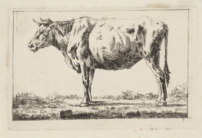 Vaca em pé, à esquerda de Jacob Elias van Varelen