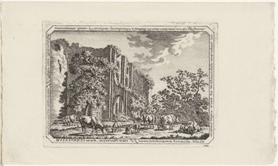 Gado perto das ruínas de Brederode de Jacob Elias van Varelen