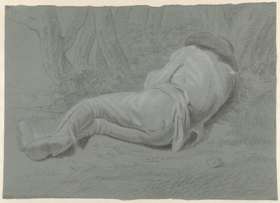Homem deitado sob as árvores de Jacob Ernst Marcus (attributed to)