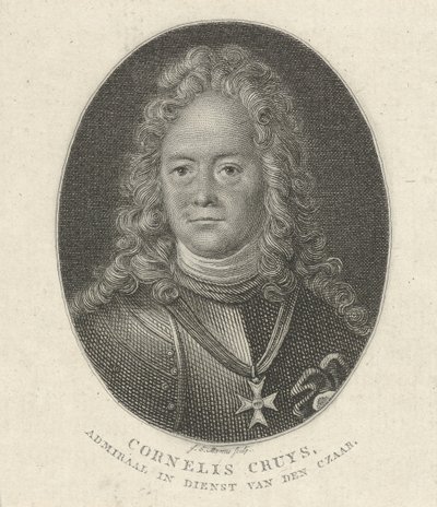 Retrato de Cornelius Cruys 1655-1727, vice-almirante da Marinha Imperial Russa, 1818 de Jacob Ernst Marcus