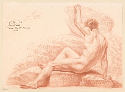 Nu Masculino Sentado, Vista Lateral (1º Prêmio 1798) de Jacob Ernst Marcus