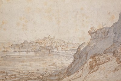 Uma visão de centeio de Point Hill (tinta marrom e cinza lavar) de Jacob Esselens
