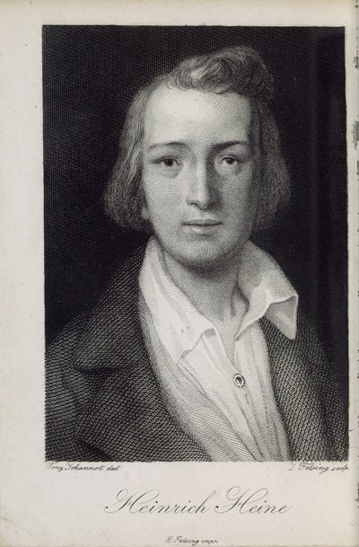 Retrato do poeta Heinrich Heine 1797-1856, 1850 de Jacob Felsing