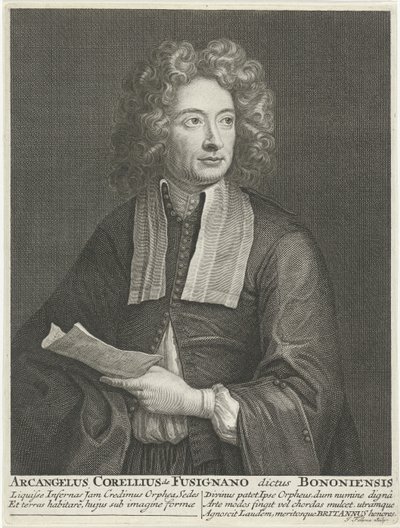 Retrato do compositor e violinista Arcangelo Corelli de Jacob Folkema