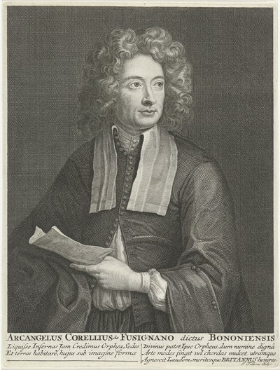 Retrato do compositor e violinista Arcangelo Corelli 1653-1713 de Jacob Folkema
