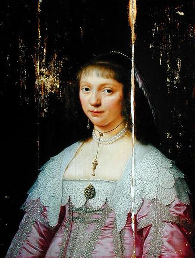 Retrato de uma Jovem Mulher (óleo sobre painel) de Jacob Fransz van der Merck
