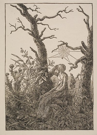 Melancólico. A Mulher da Teia de Aranha de Jacob Friedrich