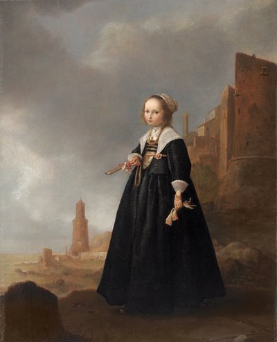 The Morning Stroll (óleo no painel) de Jacob Gerritsz Cuyp