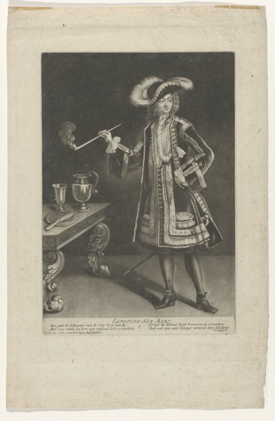 Retrato do Capitão Jan Bart, de pé com tubo
Capiteyn Jan Bart (título sobre o objecto) de Jacob Gole