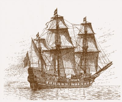 Flagship sueco Mars Makalös antes da batalha de Gotland-Öland, 30-31 de maio de 1564, C. 1908 de Jacob Hagg