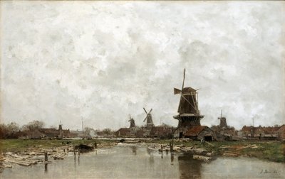Os cinco moinhos de vento, 1878 de Jacob Henricus or Hendricus Maris