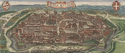Vista panorâmica de Viena do norte, 1609 de Jacob Hoefnagel