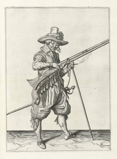 Mosqueteiro em guarda, c.1600 de Jacob II de Gheyn