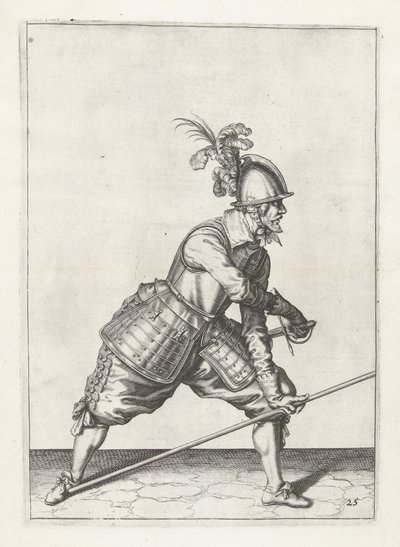 Soldado com lança espada de desenho, c.1600 de Jacob II de Gheyn