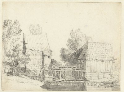 Vista de Dois Moinhos de Jacob Isaacksz van Ruisdael (school of)