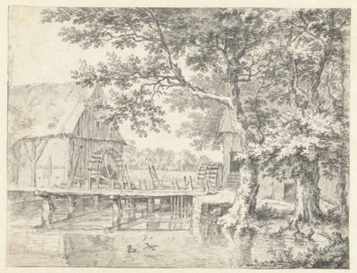 Vista de Dois Moinhos de Água Flanqueando uma Eclusa de Jacob van Ruisdael