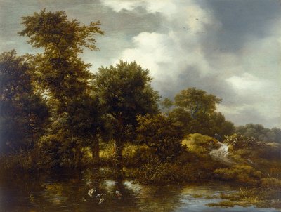 Uma paisagem arborizada com uma lagoa, final da década de 1640 de Jacob van Ruisdael