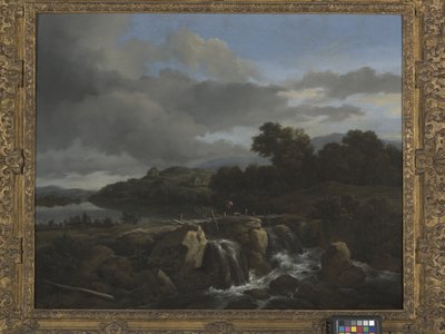 Paisagem com Cascata (óleo sobre tela) de Jacob van Ruisdael