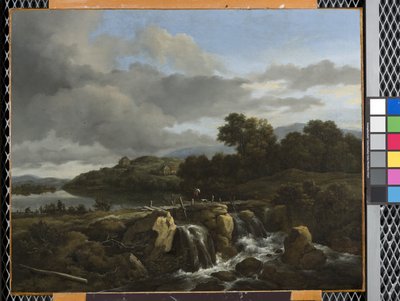 Paisagem com Cascata (óleo sobre tela) de Jacob van Ruisdael