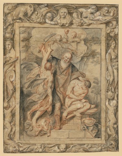 O sacrifício de Isaac (Gén. 22,1-12) numa moldura figurativa de Jacob Jordaens