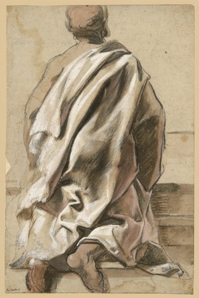Estudo do vestuário de um apóstolo ajoelhado de Jacob Jordaens
