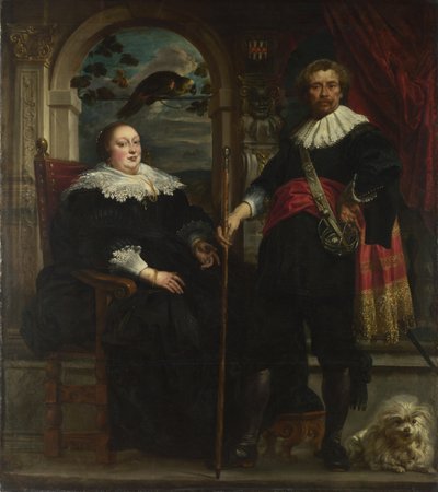 Retrato de Govaert van Surpele e sua esposa, 1636-1637 de Jacob Jordaens