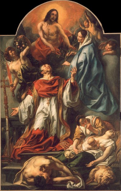 São Carlos Borromeu entre as vítimas da peste, 1655. de Jacob Jordaens