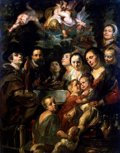 Auto-retrato com pais, irmãos e irmãs