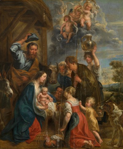 A adoração dos pastores de Jacob Jordaens