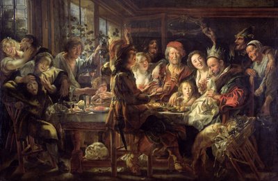 A Festa do Feijão (The King Drinks) 1637-38 de Jacob Jordaens