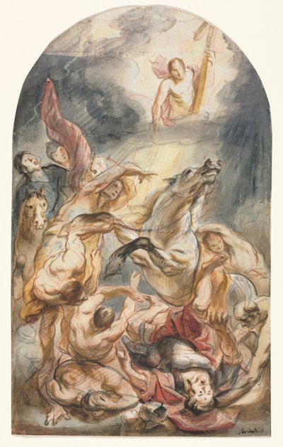 A conversão de Saulo com Cristo e a Cruz de Jacob Jordaens