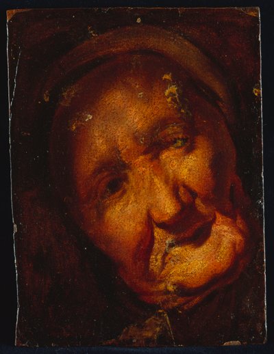A cabeça de uma mulher velha - um esboço de Jacob Jordaens