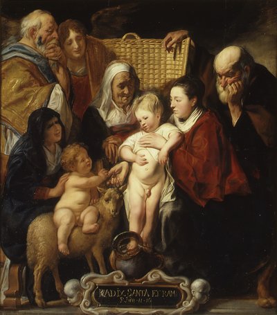 A Sagrada Família com Santa Ana e o Jovem Batista e Seus Pais, no início dos anos 1620 e 1650. de Jacob Jordaens