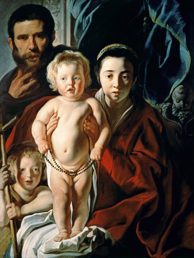 A Sagrada Família com São João Batista, c.1620-25 de Jacob Jordaens