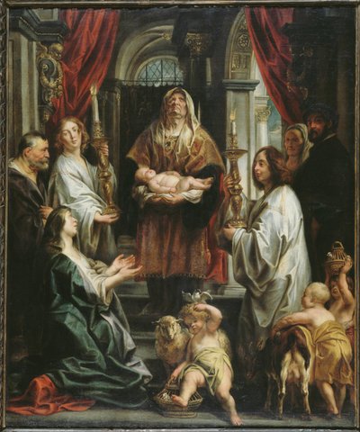 A Apresentação no Templo. de Jacob Jordaens