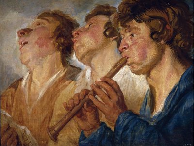 Três Buskers de Jacob Jordaens
