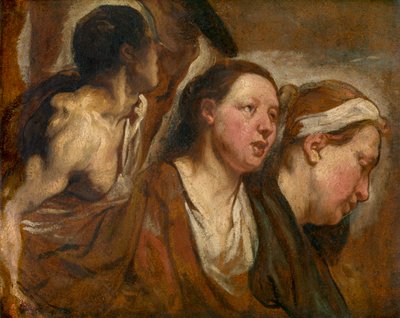 Duas cabeças femininas e torso de um guerreiro de Jacob Jordaens