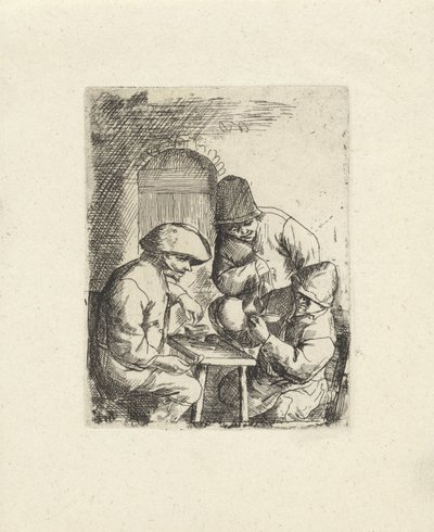 Três homens e um jarro vazio
Cópias depois de Adriaan van Ostade (título da série) de Jacob Laurensz. van der Vinne