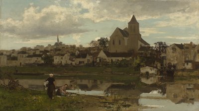 Holandês: Gezicht op Montigny-sur-Loing Vista de Montigny-sur-Loing de Jacob Maris